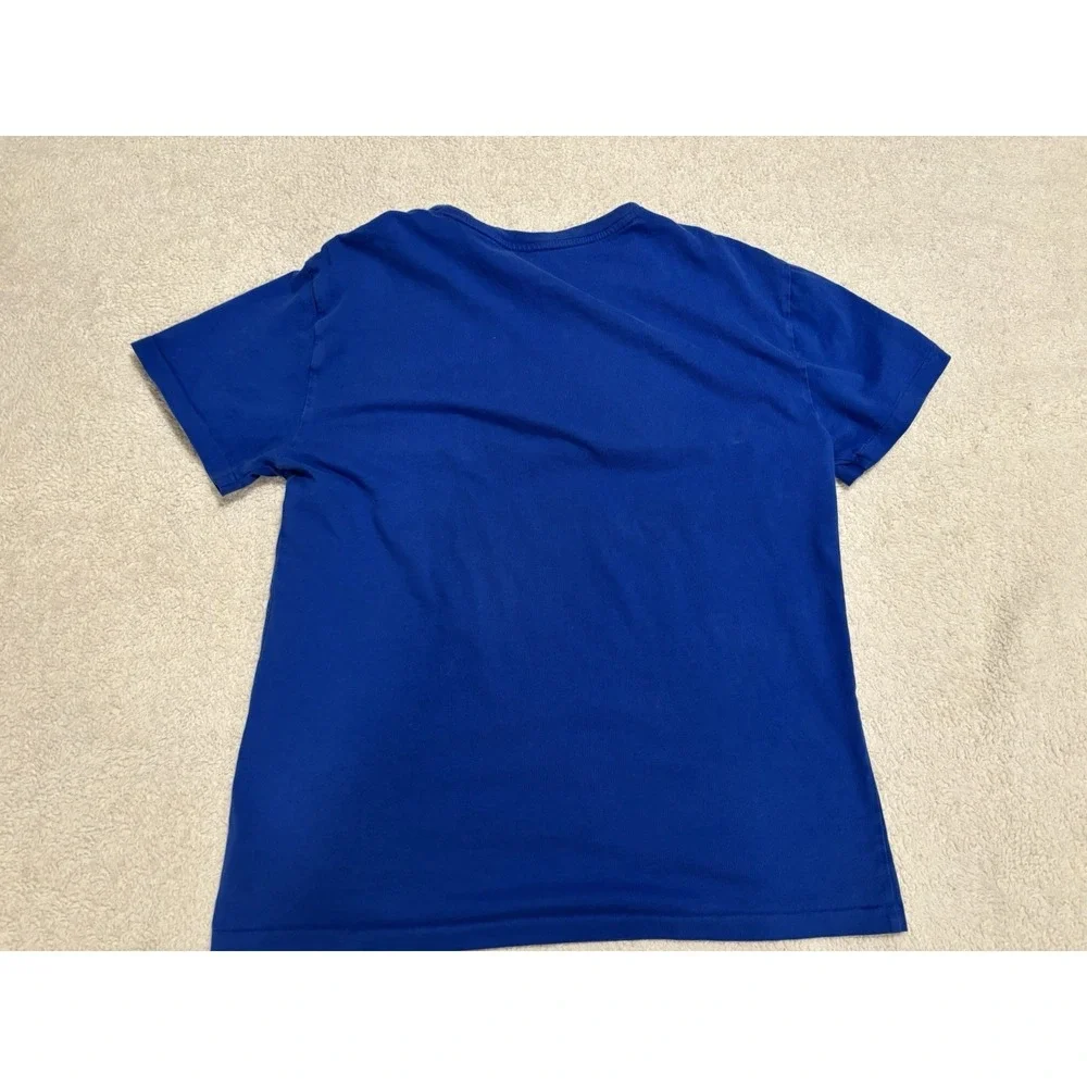 Polo Ralph Lauren Blue Jersey Crew Neck Short Sleeve Logo T-Shirt Men Sz Sm READ